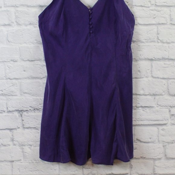 JOLYNN Women's 100% Purple Silk Night Dress Size M - Picture 3 of 9